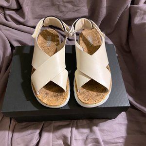 Camper Cream Oruga Leather Sandals size 39